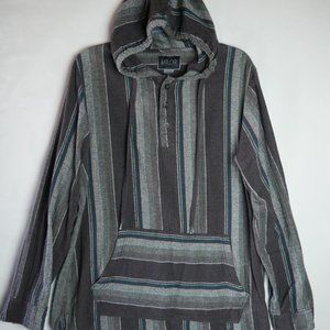 Valor Collective Mens Size L Hoodie Long Sleeve Striped Pullover Gray Br…